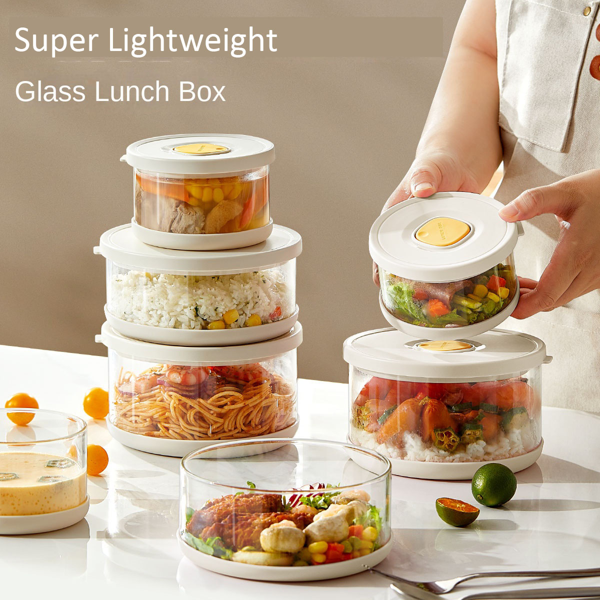 Meal Prep Frozen - Glass Food Storage Container Airtight Lightweight