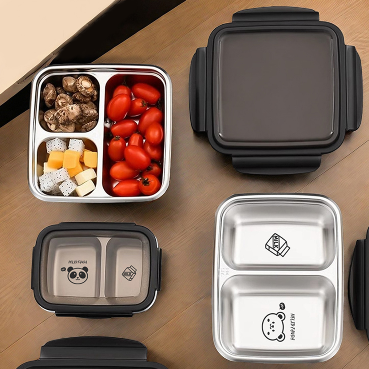 Meal Prep Lunch Boxes - WORTHBUY 2/3 Grids 304 Stainless Steel
