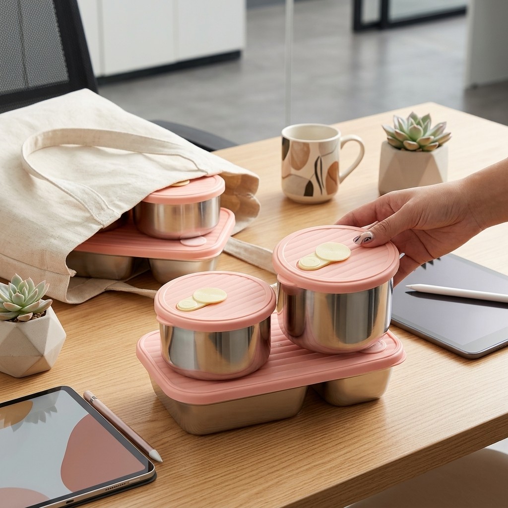 Meal Prep Lunch Boxes - Microwave Safe 304 Stainless Steel Lunch