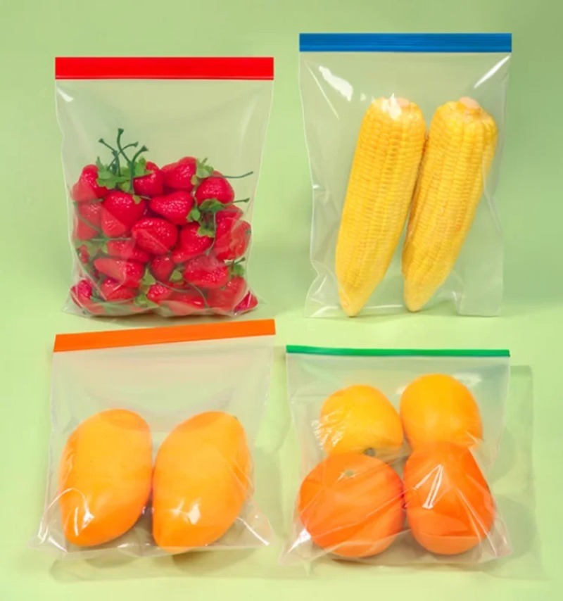 Meal Prep Day - Colorful Clear PE Zipper Storage Bags
