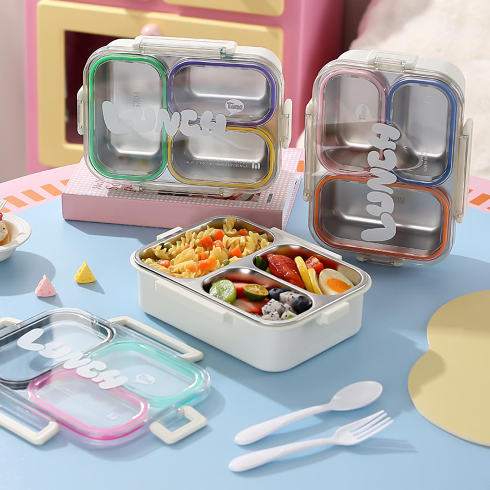 Meal Prep Lunch Boxes - Stainless Steel Lunch Box 3 Compartment