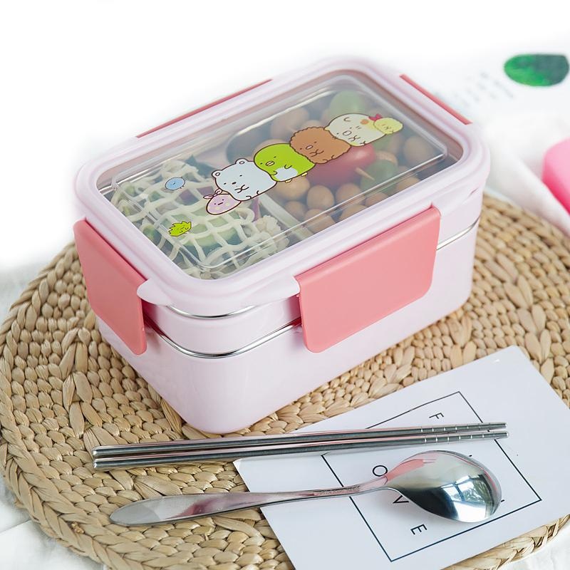 Meal Prep Lunch Boxes - With Random Pattern Cartoon Lunch Box