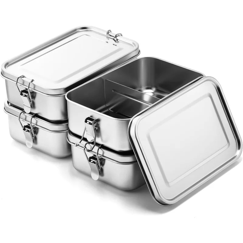 Meal Prep Lunch Boxes - 304 Stainless Steel 1200/2400ml Lunch Box