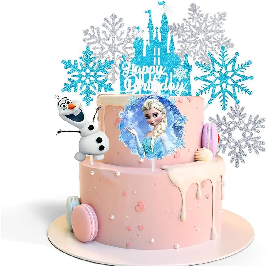 Meal Prep Frozen - Frozen Elsa Princess Cake Toppers Glitter