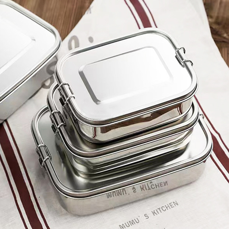 Meal Prep Lunch Boxes - 304 Stainless Steel Square Lunch Box