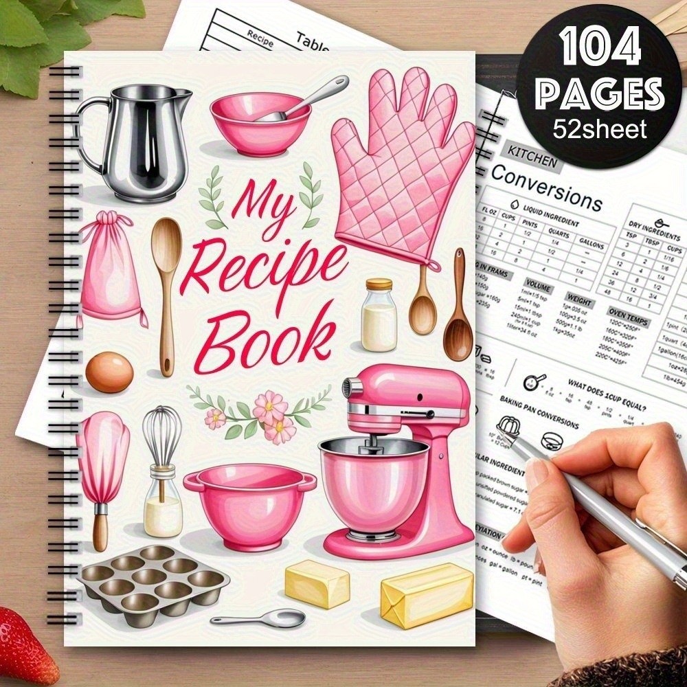 Meal Prep Book - New Cartoon Recipe Notebook Spiral Hardcover