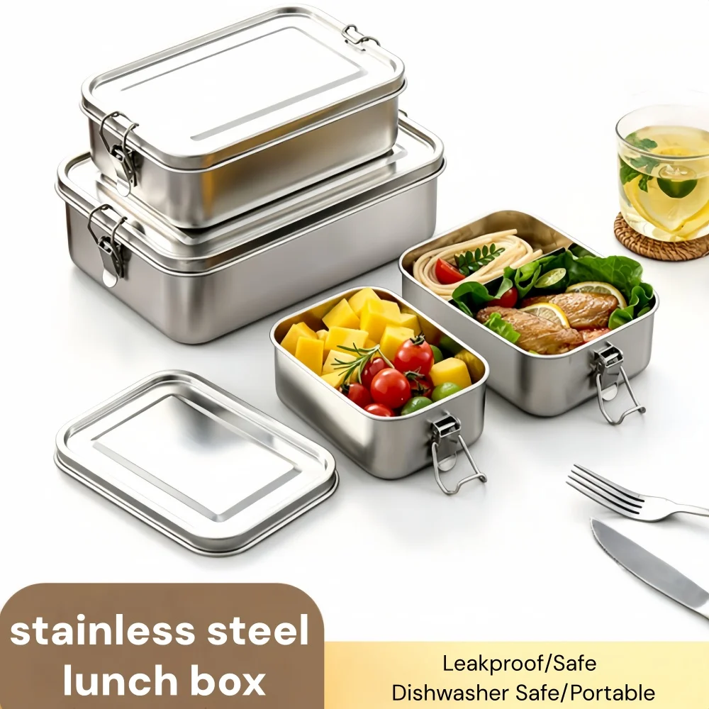 Meal Prep Lunch Boxes - 304 Stainless Steel Lunch Box Leak