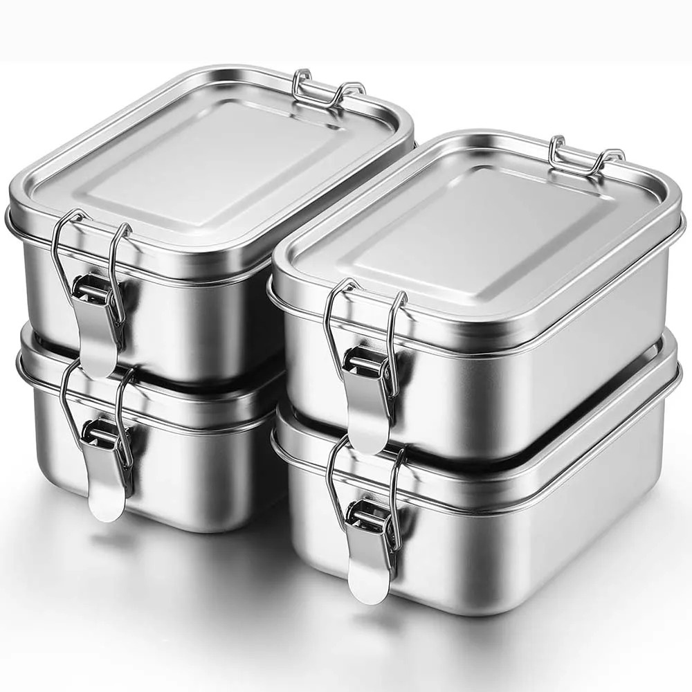 Meal Prep Lunch Boxes - Stainless Steel Bento Box Metal Lunch