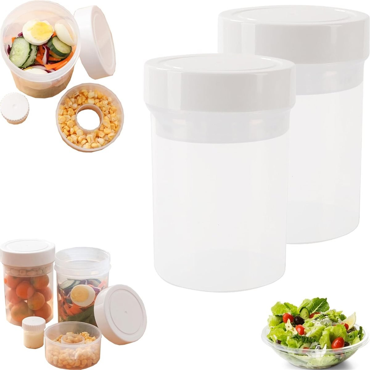 Leakproof Salad Jars - Wet/Dry - Meal Prep Jar Salad 评论和价格