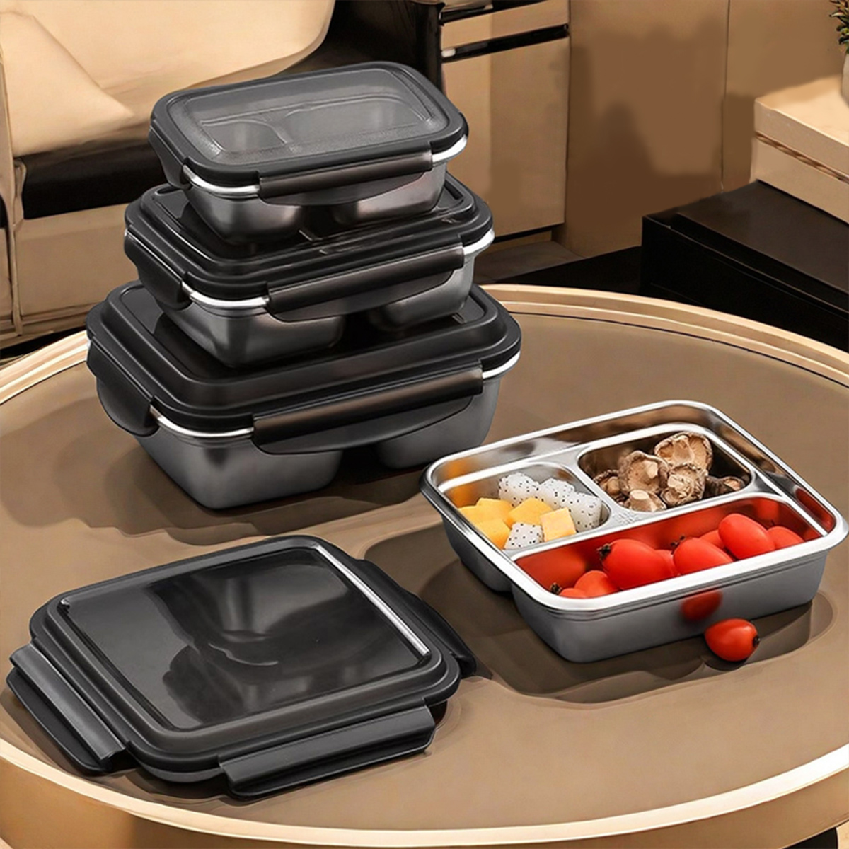 WORTHBUY 2/3 Grids 304 Stainle - Meal Prep Lunch Boxes 评论和价格