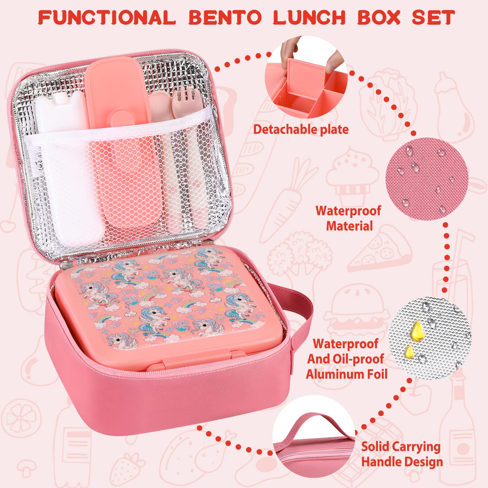 Bento Lunch Box for Kids With  - Meal Prep Lunch Boxes 评论和价格