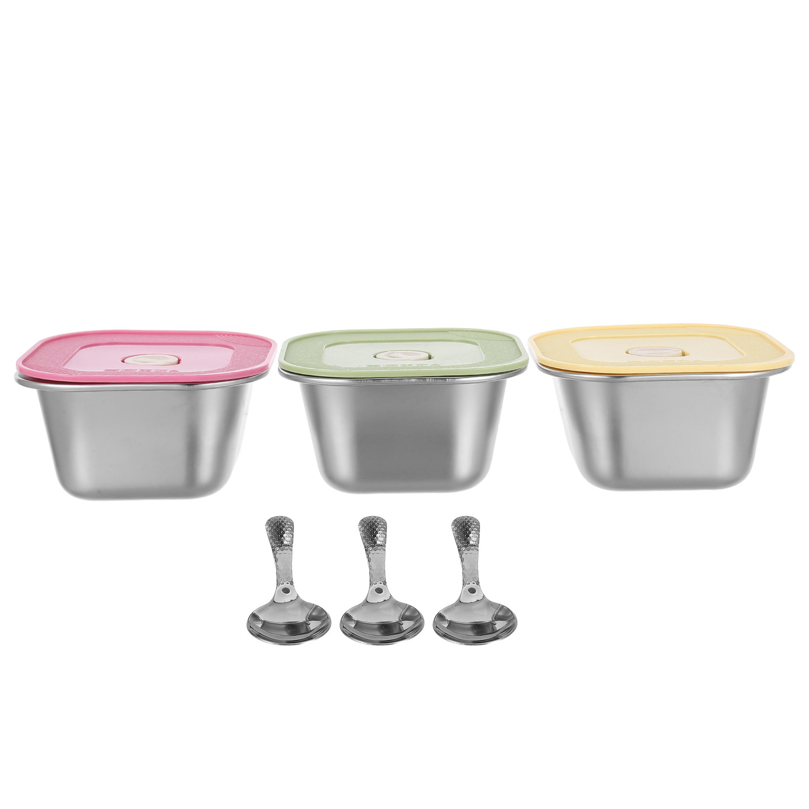 3Pcs Stainless Steel Snack Con - Meal Prep Lunch Boxes 评论和价格