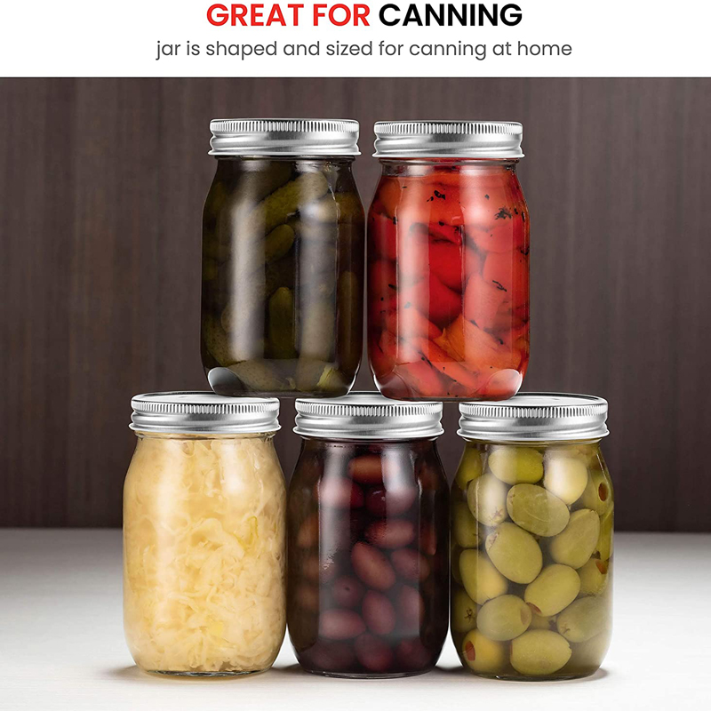 4pcs 450ml Glass Regular Mouth - Meal Prep Jar Salad 评论和价格