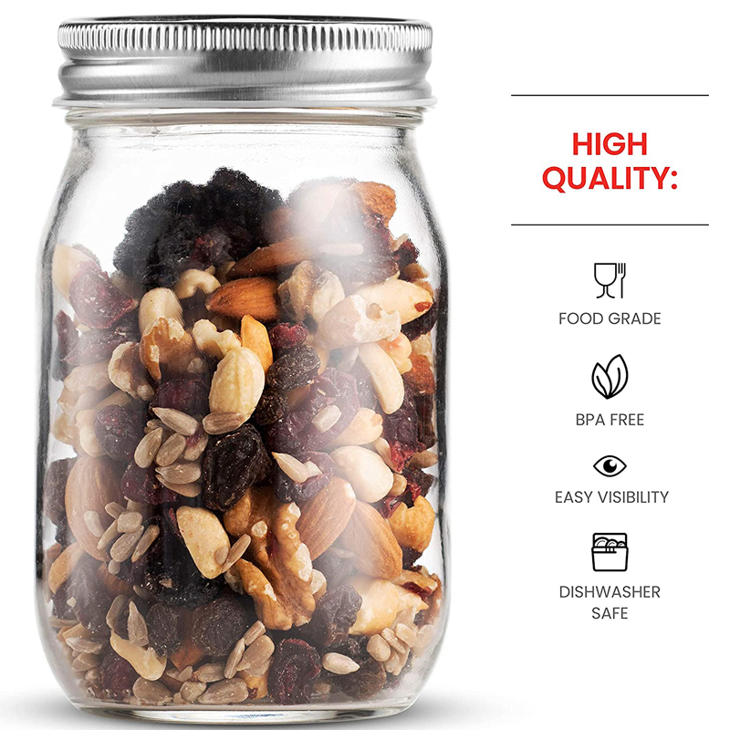 4pcs 450ml Glass Regular Mouth - Meal Prep Jar Salad 评论和价格
