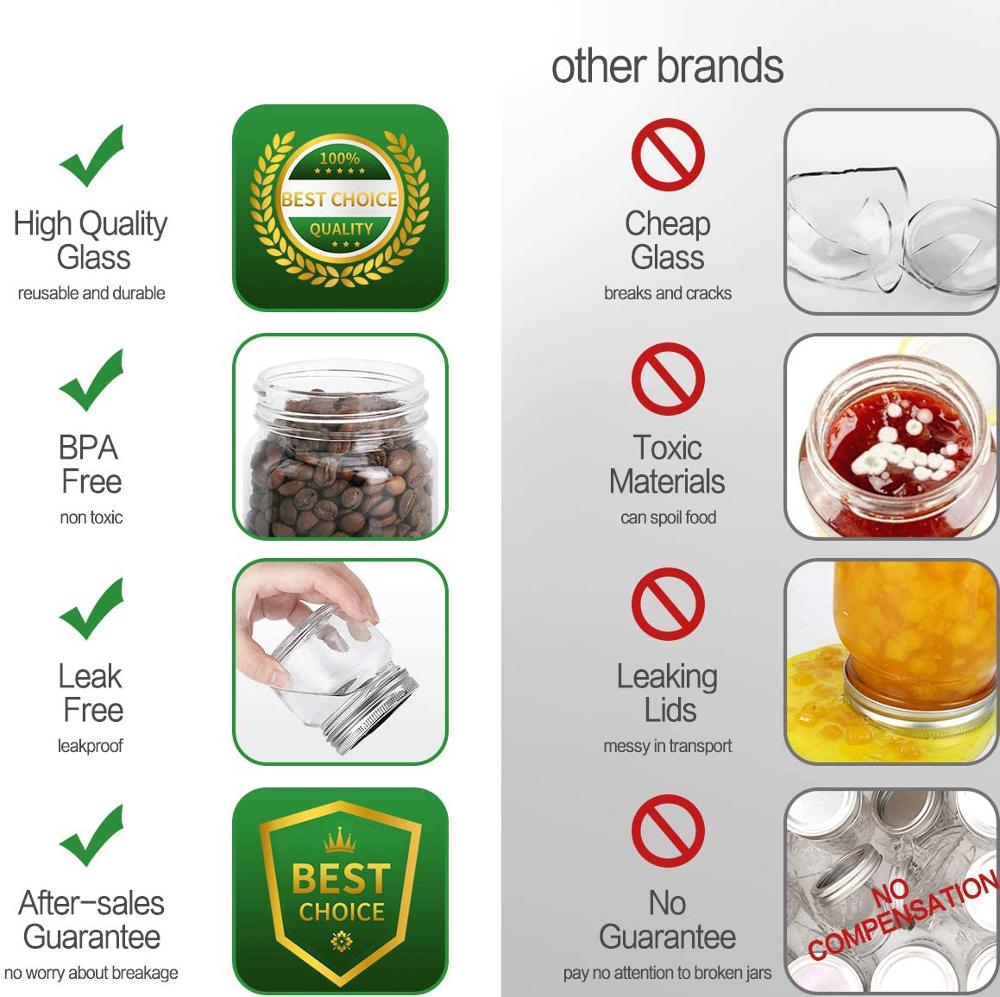 Regular Mouth Mason Jars and L - Meal Prep Jar Salad 评论和价格