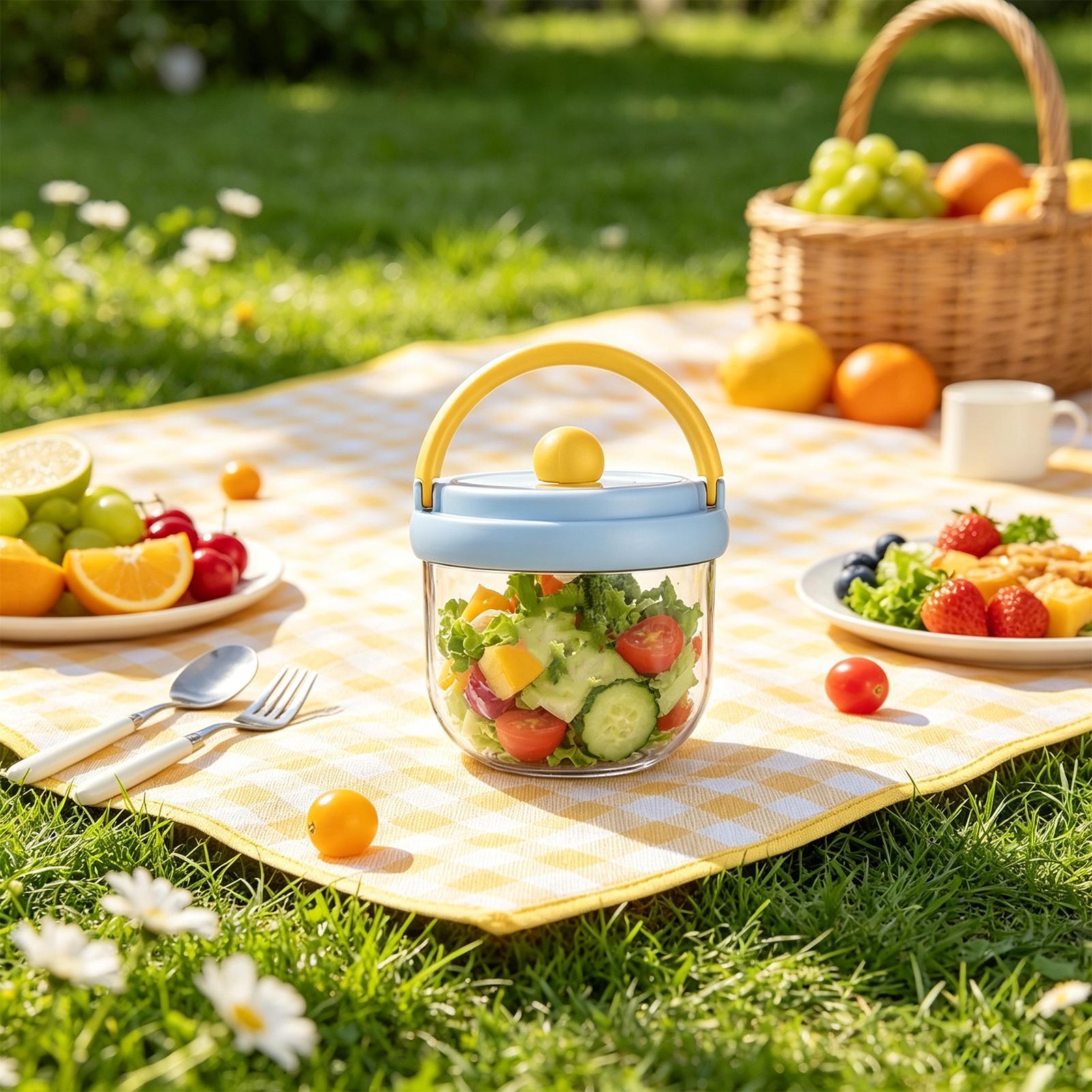 600ml Travel Salad Container L - Meal Prep Jar Salad 评论和价格