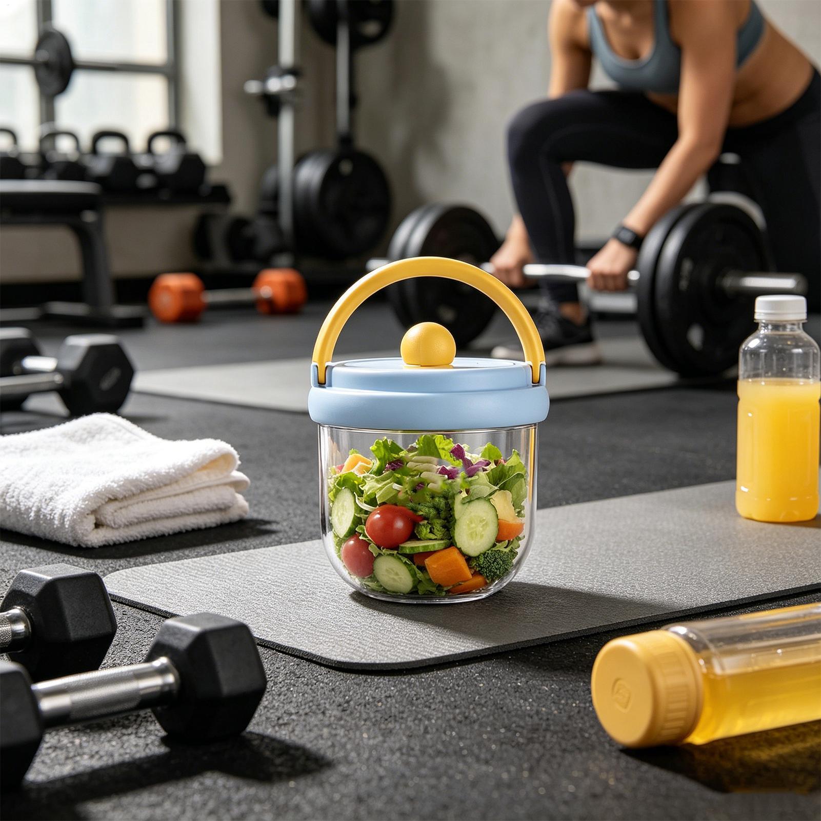 600ml Travel Salad Container L - Meal Prep Jar Salad 评论和价格