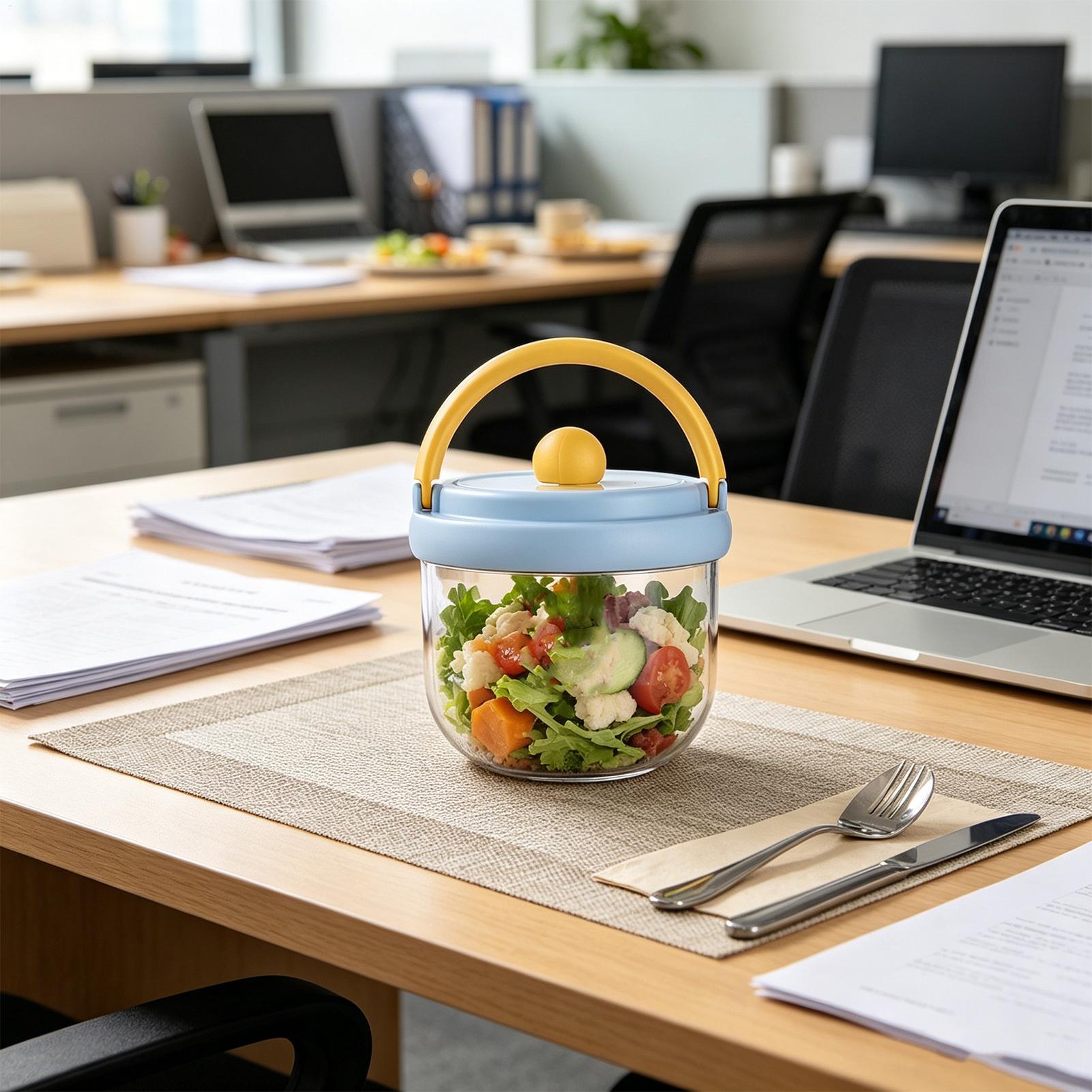 600ml Travel Salad Container L - Meal Prep Jar Salad 评论和价格