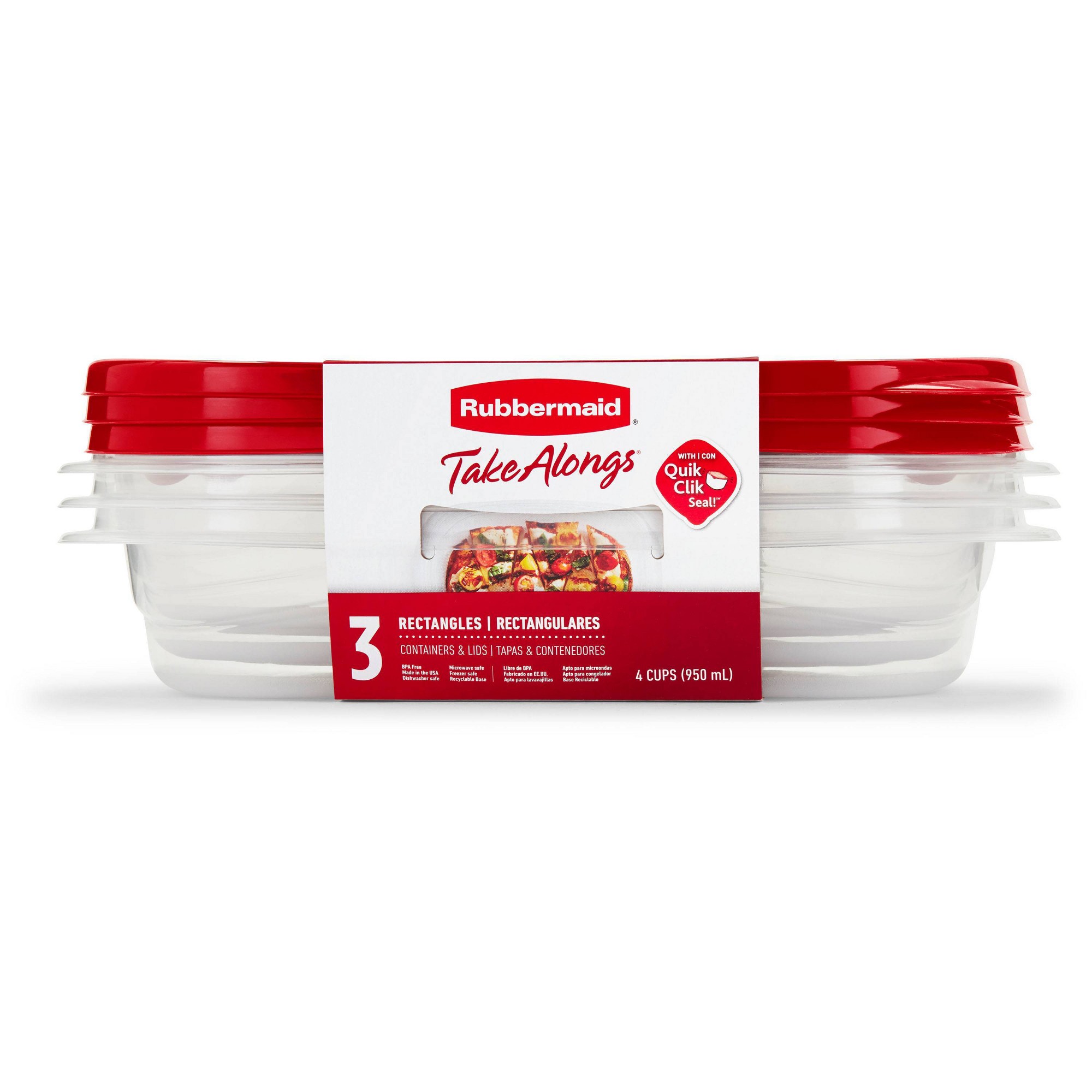 3pcs Red Rectangle Food Storag - Meal Prep Lunch Boxes 评论和价格