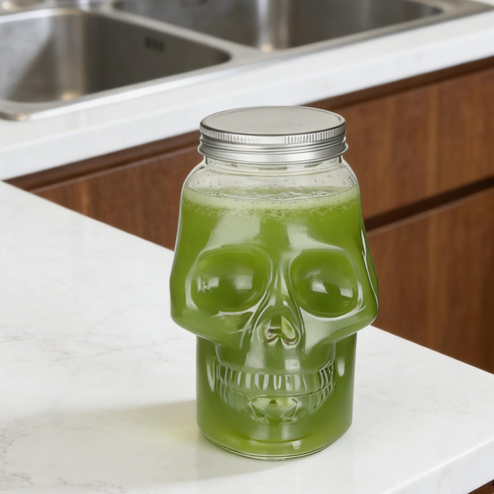 Transparent Skull Jars with Li - Meal Prep Jar Salad 评论和价格