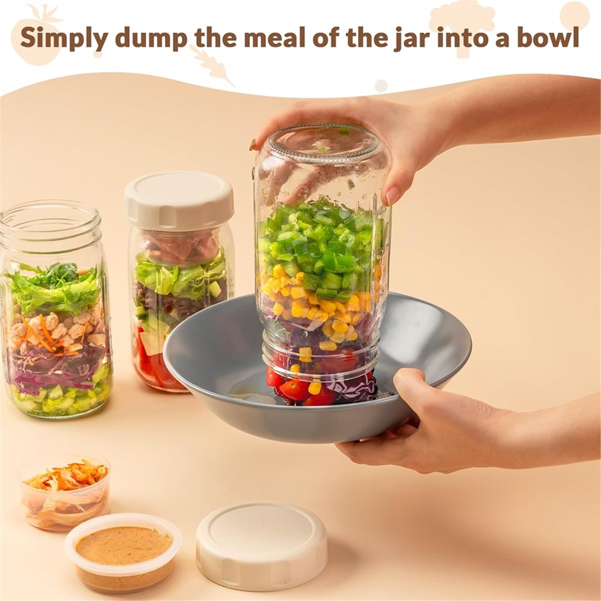 A67T NEW 4 Pack Glass Salad Ja - Meal Prep Jar Salad 评论和价格