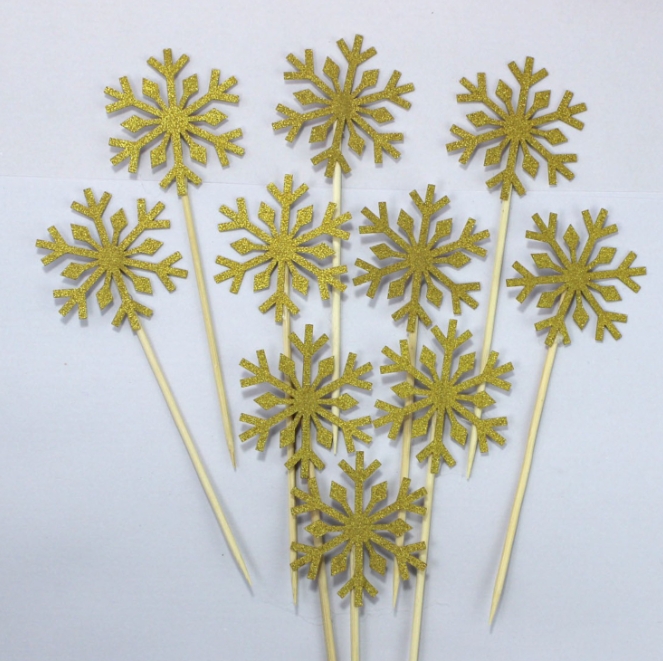 10 Pcs Snowflake Cupcake Toppe - Meal Prep Frozen 评论和价格