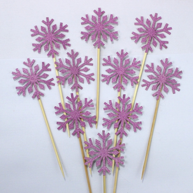 10 Pcs Snowflake Cupcake Toppe - Meal Prep Frozen 评论和价格