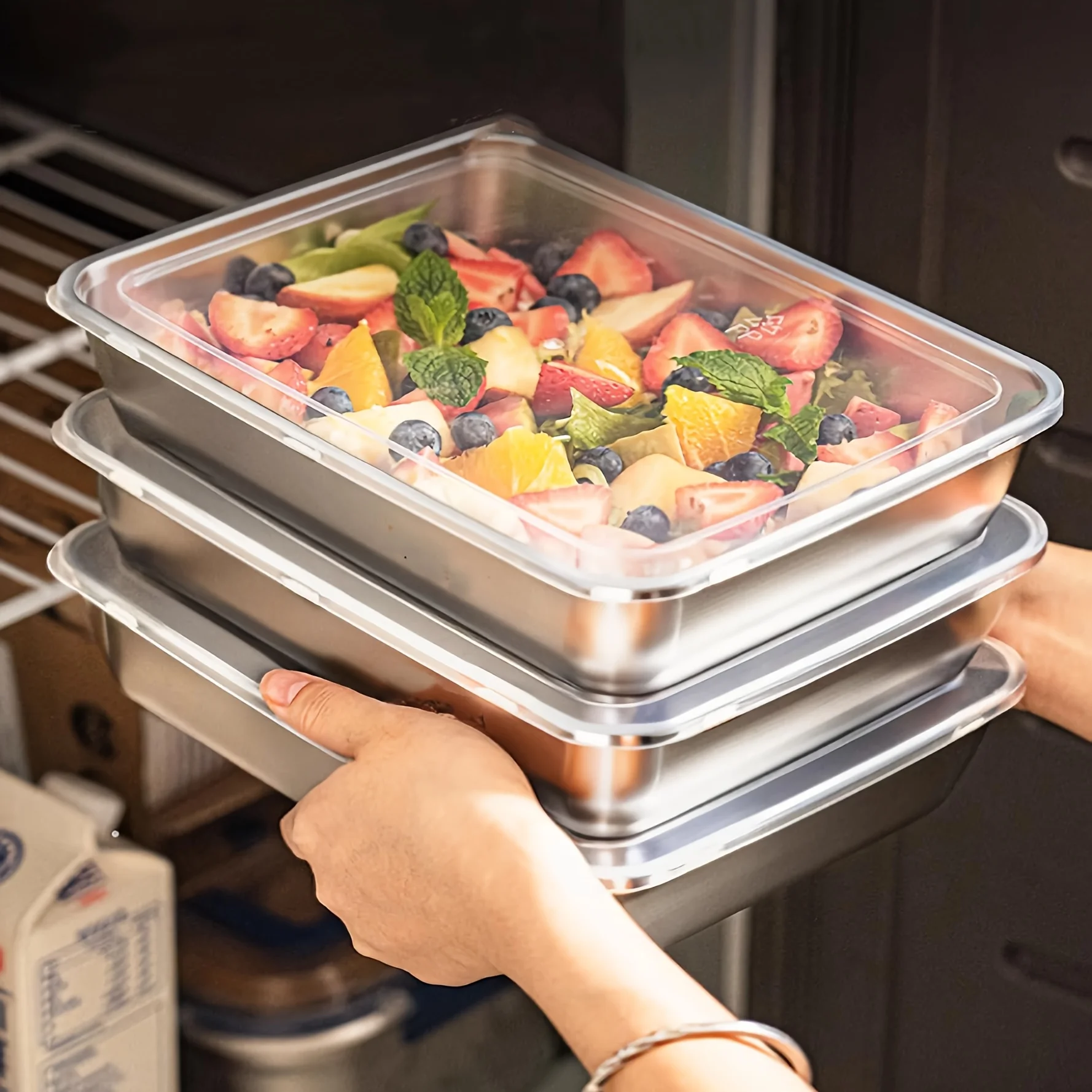 3pcs Stainless Steel Food Cont - Meal Prep Lunch Boxes 评论和价格