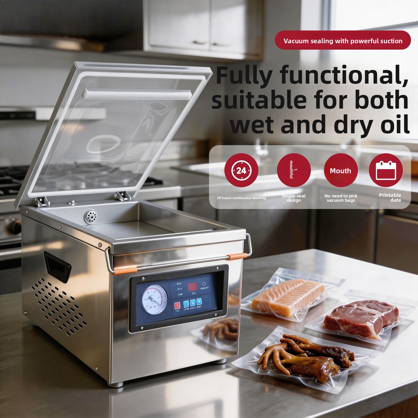 Stainless Steel Food Vacuum Se - Meal Prep Seafood 评论和价格