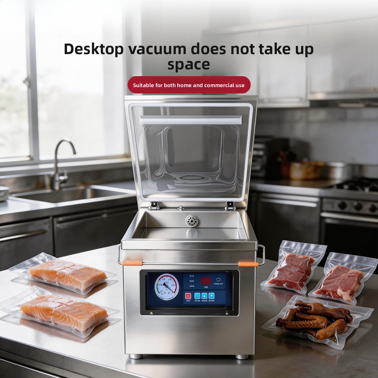 Stainless Steel Food Vacuum Se - Meal Prep Seafood 评论和价格