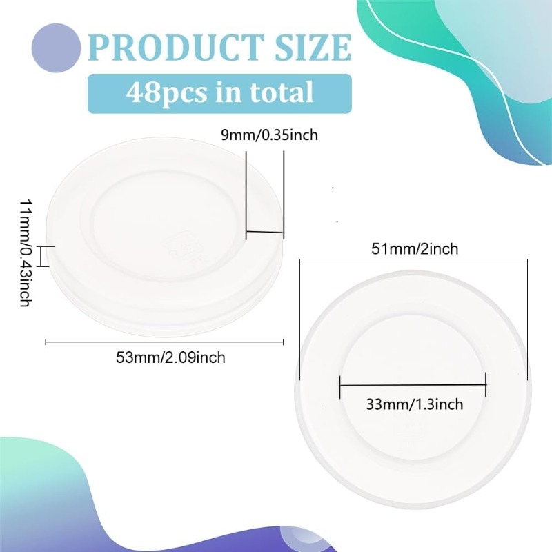 48 Pcs 2inch Yogurt Jar Lids C - Meal Prep Yogurt 评论和价格