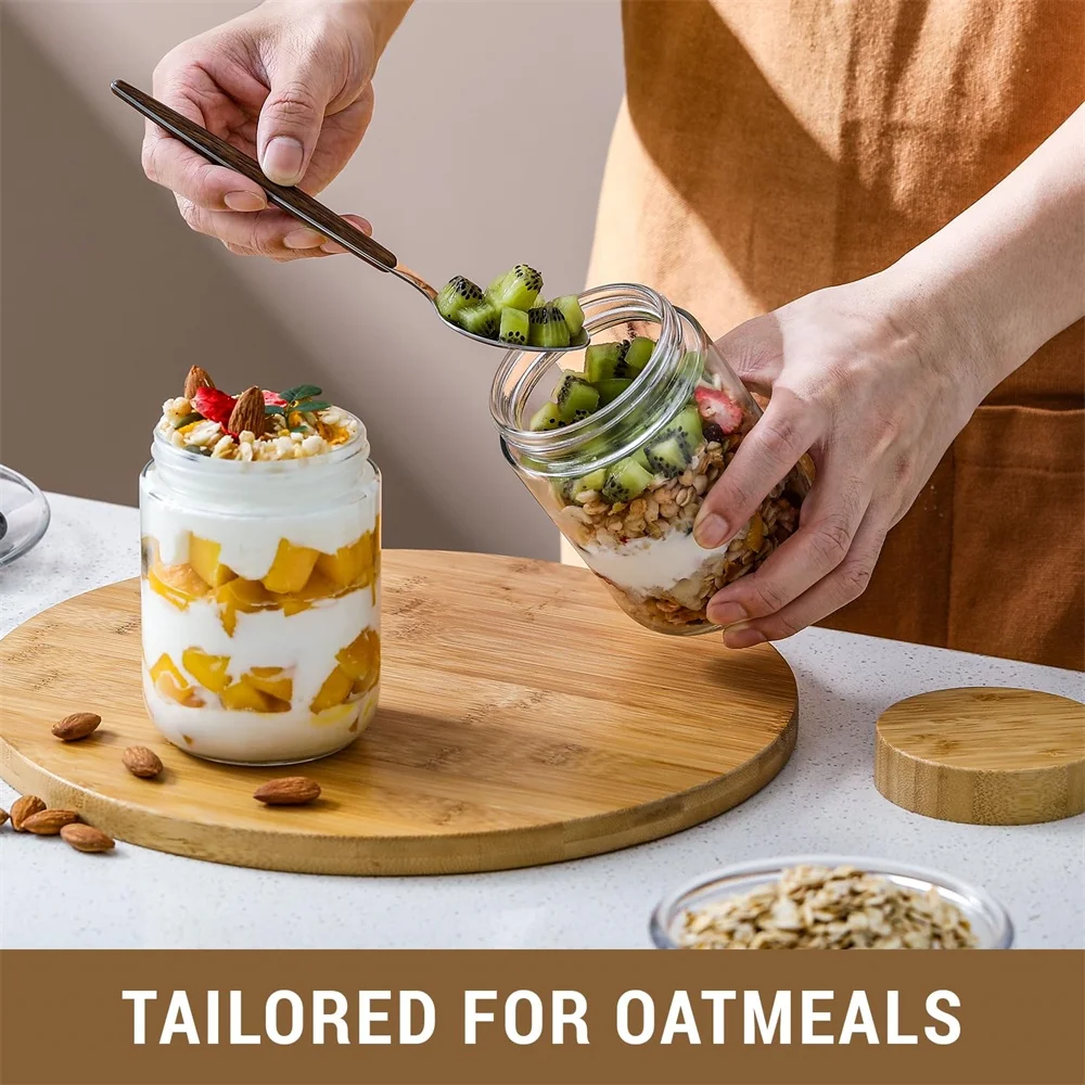 yes4 pack 16oz Overnight Oats  - Meal Prep Jar Salad 评论和价格