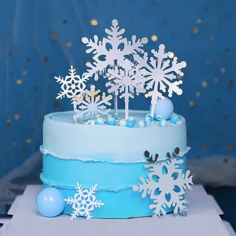16pcs Snowflake Cupcake Topper - Meal Prep Frozen 评论和价格