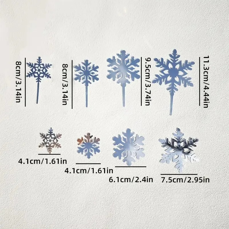16pcs Snowflake Cupcake Topper - Meal Prep Frozen 评论和价格