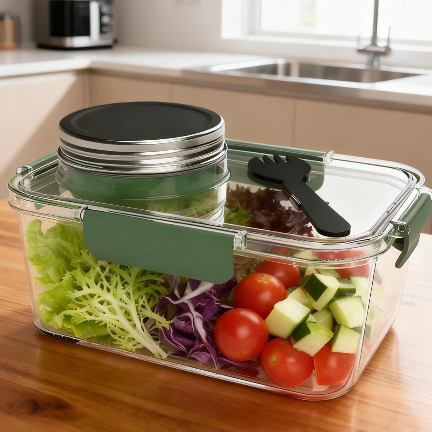 Solar Pod Jar Food Storage Con - Meal Prep Jar Salad 评论和价格