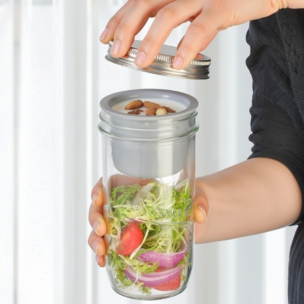 16/24 Oz Salad Glass Jars Wide - Meal Prep Jar Salad 评论和价格