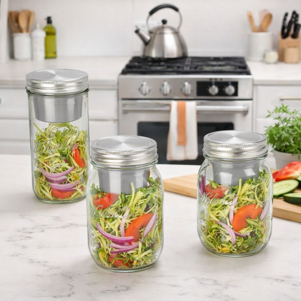 16/24 Oz Salad Glass Jars Wide - Meal Prep Jar Salad 评论和价格