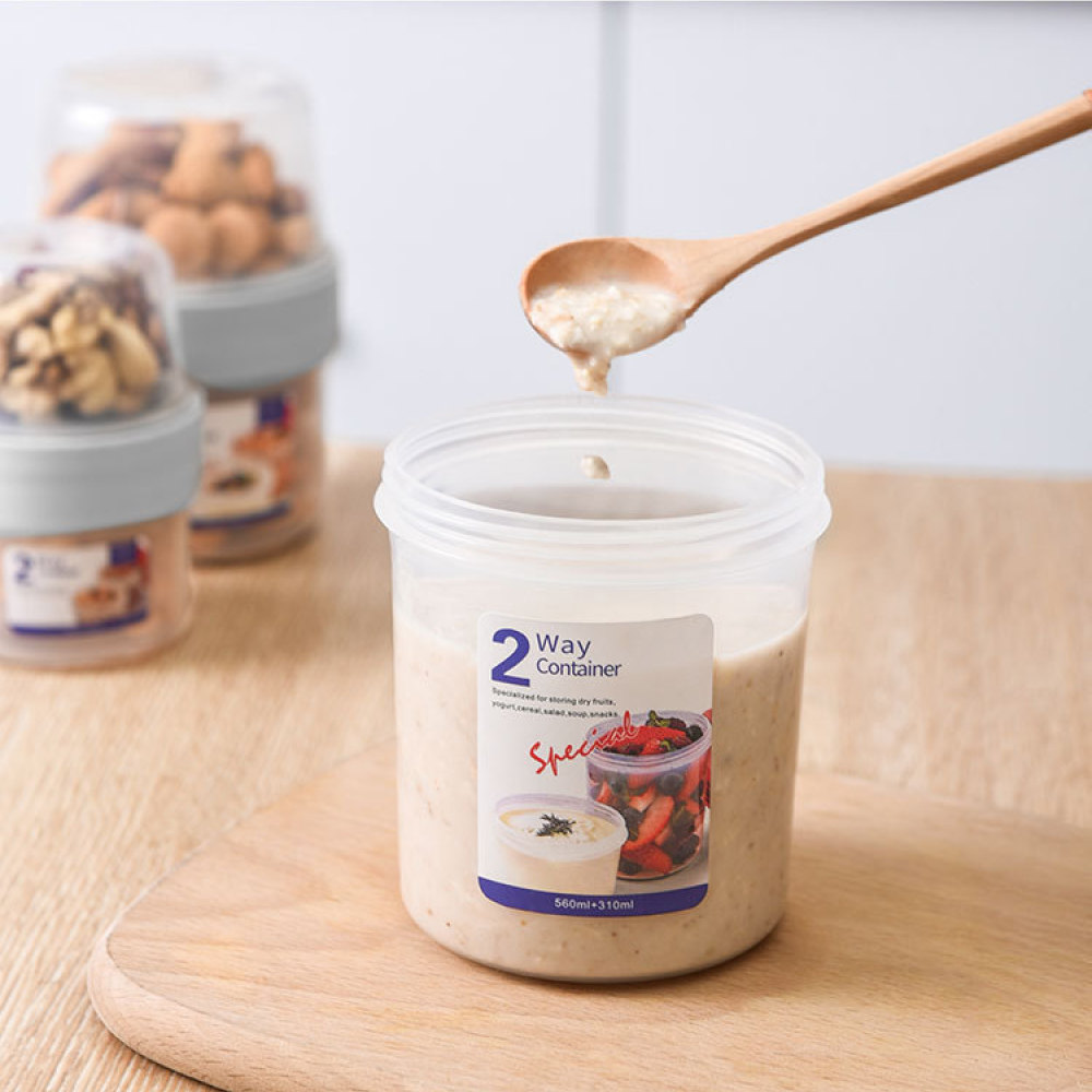 Double Layer Leakproof Food Ca - Meal Prep Jar Salad 评论和价格