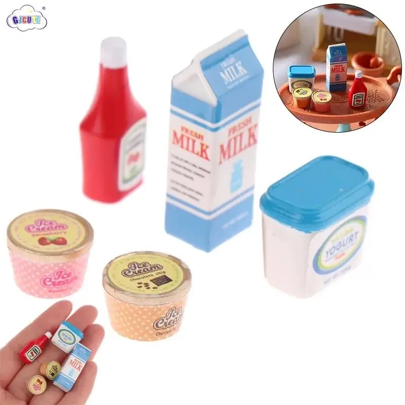 5Pcs/Set 1:12 Dollhouse Tomato - Meal Prep Yogurt 评论和价格
