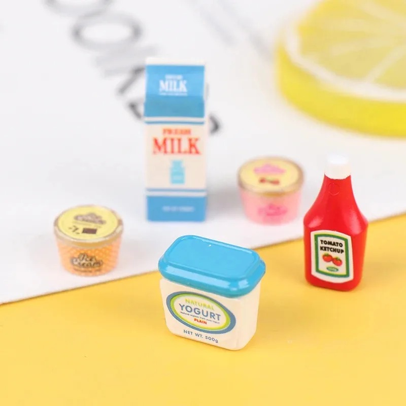 5Pcs/Set 1:12 Dollhouse Tomato - Meal Prep Yogurt 评论和价格